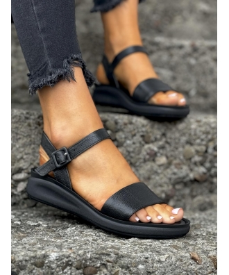 Bardzo wygodne i lekkie sandały RUSIN GENERE BLACK skóra naturalna
