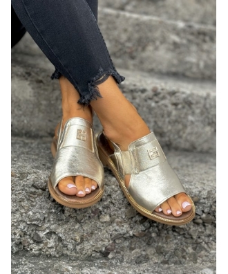 Bardzo wygodne i lekkie sandały RUSIN TERALE GOLD skóra naturalna