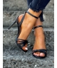 Wspaniałe bardzo wygodne sandały szpilki RUSIN DESIGN ANAGRA BLACK skóra naturalna