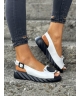 Bardzo wygodne i lekkie sandały FRANSI WHITE BLACK