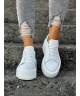 Sneakersy na mega lekkiej platformie RUSIN JOSSA WHITE skóra naturalna