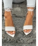 Wiązane sandały z noskami w szpic RUSIN DESIGN BERGASA LIGHT BEIGE skóra naturalna