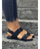 Klasyczne wygodne sandały z gumkami DAFNE BLACK