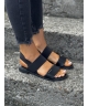 Klasyczne wygodne sandały z gumkami DAFNE BLACK