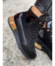 Wyższe sneakersy Rusin LAVAREDO BLACK&GOLD skóra naturalna