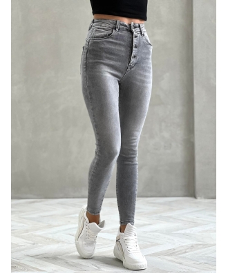 Wygodne szare jeansy z guzikami S5705G-B