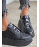 Sneakersy na wyższej podeszwie RUSIN VELANNE NEW YORK BLACK skóra naturalna