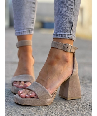Piękne sandały na podsuwce RUSIN BELEM BEIGE