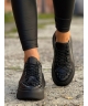 Sneakersy na wyższej podeszwie RUSIN VELANNE HOOKS BLACK GRAIN skóra naturalna