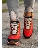Zgrabne lekkie sportowe buty NAPAPIJRI SNOWRUN RED skóra naturalna