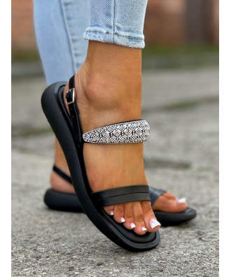 Cudowne mega wygodne sandały RUSIN AZUR BLACK skóra naturalna