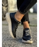 Wygodne sportowe buty RUSIN BISKRA BLACK BEIGE skóra naturalna