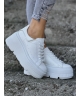 Sneakersy na mega lekkiej platformie RUSIN VIGON WHITE skóra naturalna