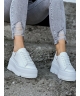 Sneakersy na mega lekkiej platformie RUSIN VIGON WHITE skóra naturalna