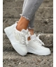 Wygodne buty sneakersy na wyższej podeszwie TELLER WHITE