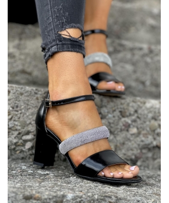 Cudowne sandały RUSIN SABBIA BLACK SILVER skóra naturalna